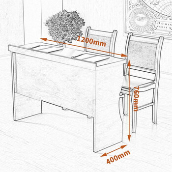 麦森会议桌 办公培训演讲台木质长条桌椅组合桌 1.2米双人位可定制