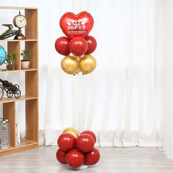 布置致敬医护人员白衣天使医院活动背景墙气球装饰红色16米立柱气球2