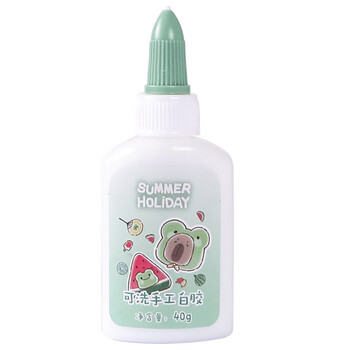 晨光（M&G）呱呱夏令营系列40g可水洗学生手工DIY白胶高粘性白乳胶水颜色随机ABJ97247 3个