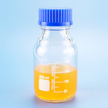 冰禹 BY-2464 蓝盖试剂瓶透明 丝口玻璃瓶 螺纹口带刻度 高硼硅250ml