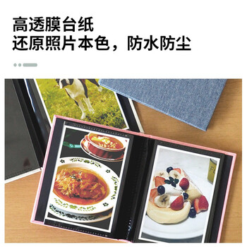 Nakabayashi仲林NCL布艺相册本6寸7寸插页式收纳册家庭影集纪念册 24张7寸/竖版/蓝色