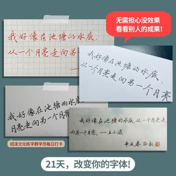 绍泽文化 行书成人练字帖 学生硬笔钢笔行楷凹槽21天速成临摹写字板 大本豪华视频版