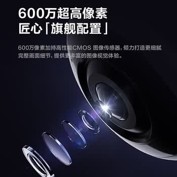 萤石E4P监控摄像头无线 600万极清全景鱼眼摄像机手机远程室内家用超广角监控器 标配无卡