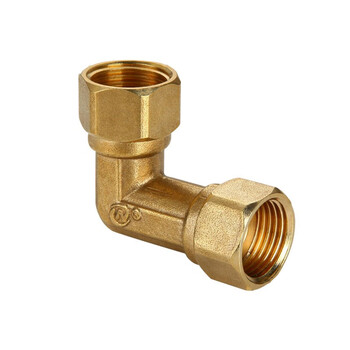 精铜加厚4分内外丝活接三通热水器分水器水管弯接头配件 金色外内外活