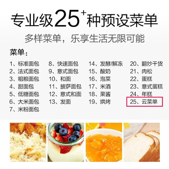 东菱（Donlim）面包机 全自动 和面机 家用 揉面机 可预约智能投撒果料烤面包机DL-TM018