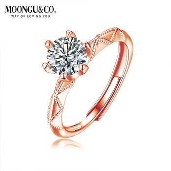 法国梦古moonguco玫瑰金爱的誓言钻戒美国13800169993克拉