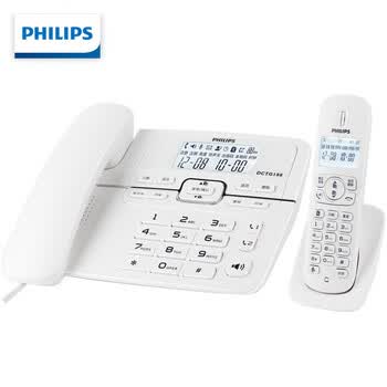 飞利浦（PHILIPS）数字无绳电话机 无线固定座机电话子母机办公家用 一键拨号/电话本 DCTG188一拖一 白色