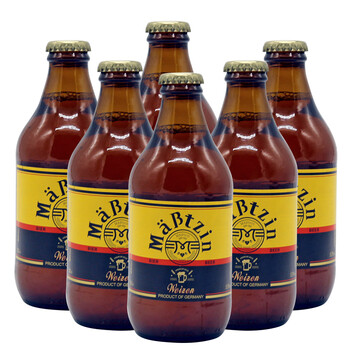 麦士汀mabtzin德国原装原瓶进口小麦白啤酒 330ml*6