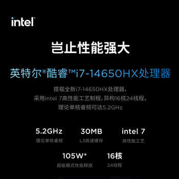 联想拯救者Y7000P 游戏笔记本电脑14代i7-14650HX 16G 1T RTX4060 2.5K 165Hz电竞屏 国家/20%