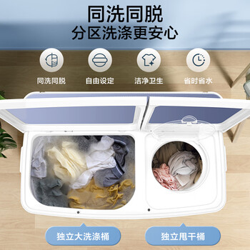 小天鹅（LittleSwan）双桶双缸洗衣机半自动 12公斤大容量 喷淋漂洗强力去污 洗大件 节能省水  TP12V999