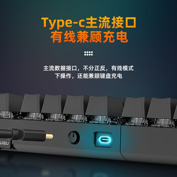 达尔优（dareu）EK810双模无线键盘 机械键盘 笔记本电脑游戏键盘 2.4G办公键盘长续航 104键 白色红轴