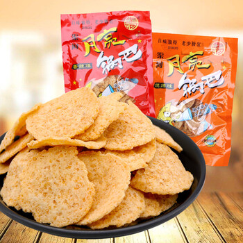 河南特产月亮锅巴40g温县大渠河办公零食香辣烧烤味可混装 烧烤口味50