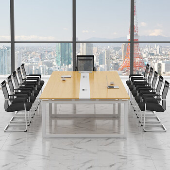 圣黎办公桌组合会议桌简约现代长条桌洽谈培训桌工作台3.5*1.4米桌 圣黎办公桌组合会议桌简约现代长条桌洽谈培训桌工作台3.5*1.4米桌