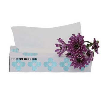 妮飘（Nepia）抽纸大花盒装抽纸巾2层150抽*5盒日本原装进口抽取式盒装餐巾纸