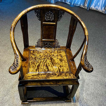 知古匠心非国标红木金丝楠学名楠木大叶楠防阴沉木皇宫椅三件套圈椅防