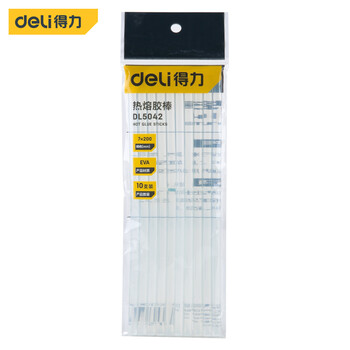 得力（deli）高粘性零甲醛热熔胶棒热胶枪胶棒胶条家用DIY10支装7mm*200mm