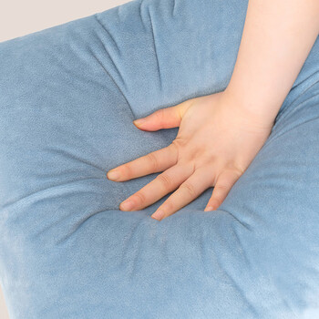 京东京造棉花糖抱枕 超柔棉棉绒沙发床头客厅办公室腰靠枕垫 蓝色45x45cm