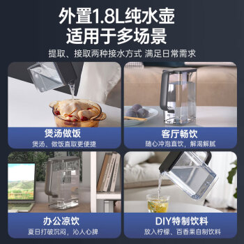西屋（Westinghouse）净饮机家用台式免安装净饮水直饮机RO反渗透外置纯水壶净水器C5白色矿化富锶