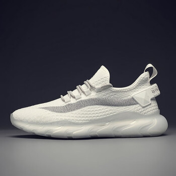 法公品牌男鞋椰子鞋透气男士鞋子舒适男士休闲鞋网面运动鞋男 白色 41