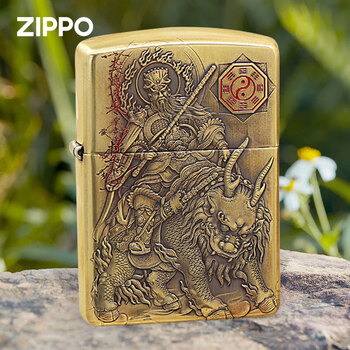 zippo打火机正版 168雷祖闻太师黄铜浮雕创意煤油防风