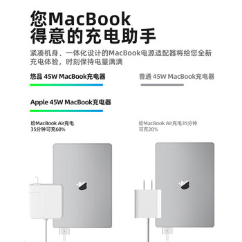 悠品 苹果笔记本电脑充电器Macbook Air Pro电源适配器45/60/85W配件线/头 A1466 A1465 A1436磁吸头
