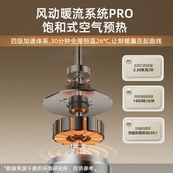 美的美的超薄风暖石墨烯踢脚线取暖器暖风机 【卧立两用 语音控制】新品NDT-MN