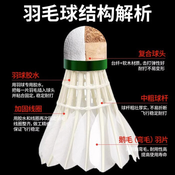 鑫德睿羽毛球耐打王不易打烂专业鹅毛球室外比赛训练防风羽毛球 12只装