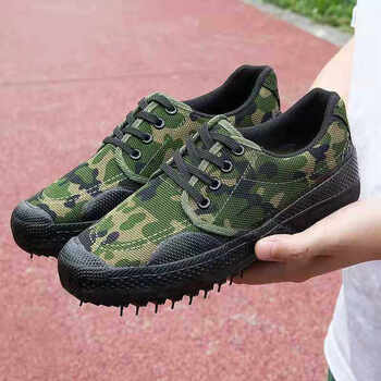 迷彩鞋解放鞋男女帆布胶鞋民工工地劳动干活劳保军训用防滑耐磨迷彩