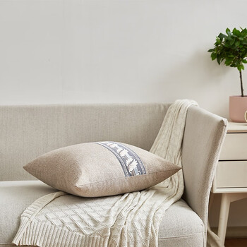 恒源祥 纯色花边抱枕套办公室汽车家用靠枕芯套午睡枕套 45x45cm 恒源祥 纯色花边抱枕套办公室汽车家用靠枕芯套午睡枕套 45x45cm