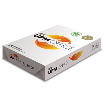 UPM黄奥友 80g A4打印纸 复印纸 加厚款 500张/包 5包/箱（2500张）