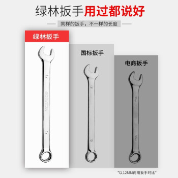 绿林（GREENER）扳手家用套装工具开口梅花两用12件套6mm-22mm固定呆扳手汽车修理