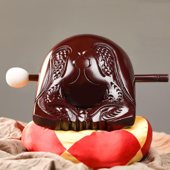 博与(boyu)木鱼法器深棕色8寸香樟木实木木鱼木雕念佛诵经祈福家用