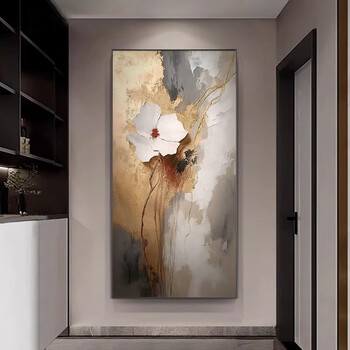 抽象画 纯手绘金箔抽象油画客厅沙发背景墙装饰挂画现代轻奢北欧三联抽象