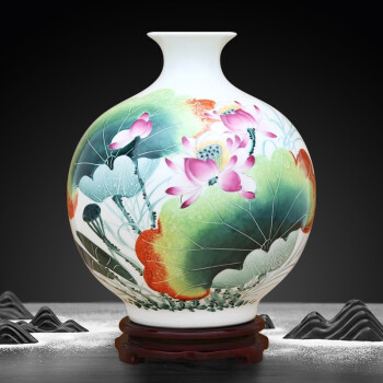 NK22294 中国陶器 緑釉 茶葉末釉弦紋瓶 花器 花瓶 花入 茶道具 華道具