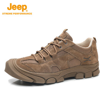 jeep吉普户外登山鞋男士透气耐磨徒步男鞋2021新款越野跑鞋防滑潮军绿