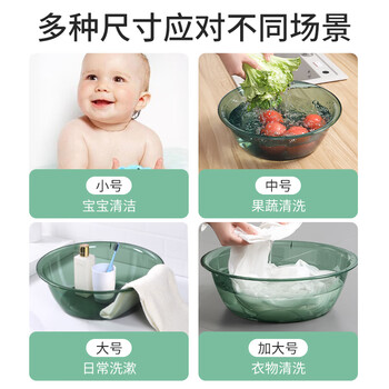 美丽雅脸盆38cm1个洗衣盆洗脸盆脚盆大号加厚家用学生宿舍塑料盆子
