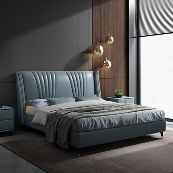 5米新款双人多纳皮床 意大利进口纳帕皮单床 椰棕床垫 1500mm*2000mm