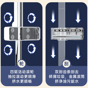 索邦拖把家用一拖净免手洗平板拖把拖地神器吸水墩布一键换拖布带桶