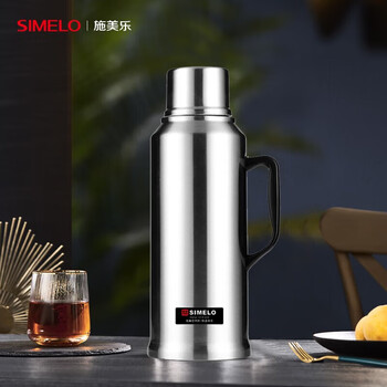 SIMELO全钢保温壶热水瓶玻璃内胆暖壶热水壶学生宿舍保温瓶开水瓶2L本色 SIMELO全钢保温壶热水瓶玻璃内胆暖壶热水壶学生宿舍保温瓶开水瓶2L本色