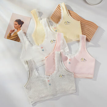 期小背心儿童小学生内衣抹胸少女中大童9-16岁女孩 164宽带蕾丝小鸟款