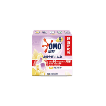 奥妙（OMO） 内衣皂 硫磺(2X100g)*2组 共4块 去污血渍 温和不伤手 新旧包装