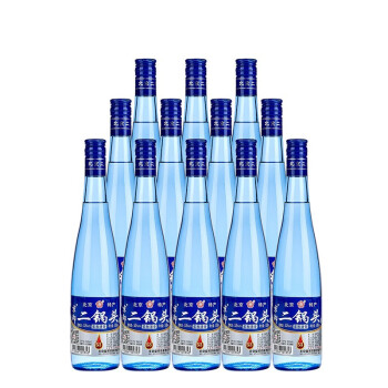 京都二锅头 北京特产二锅头 蓝瓶 柔和清香型白酒（新老款随机发货） 53度 500mL 12瓶 （整箱装）
