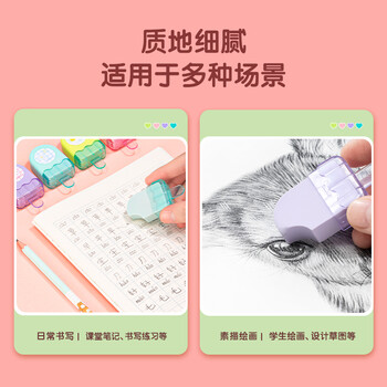得力（deli）12块彩色学生中考高考祝福礼物橡皮擦 适用活动铅笔 棒冰造型考试绘画橡皮 擦拭洁净
