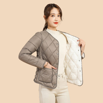 萨晟内胆棉衣女士冬季夹棉加厚保暖修身内穿棉衣圆领小棉袄女短款轻薄