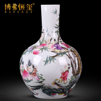 豪華で新しい 中国古玩 粉彩 天球瓶 大花瓶 高約52cm 時代物 唐物 x031135 花瓶 - coolpots.com