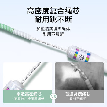 京东京造 竹节跳绳儿童小学生幼儿园3-5-6岁一年级初学者考试训练 绿色