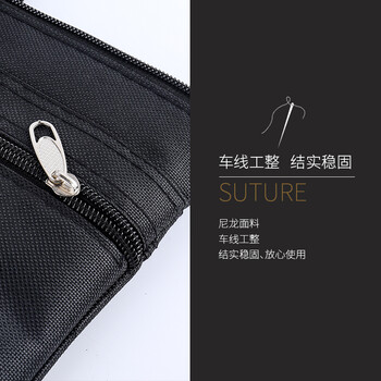 递乐 手提文件袋手提袋帆布公文包定制帆布办公用品双层商务会议资料袋事务包 1404蓝色 发票
