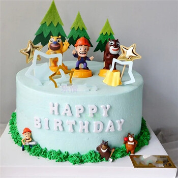 乐惜网红熊出没生日蛋糕同城光头强熊大熊二儿童卡通全国北京上海广州