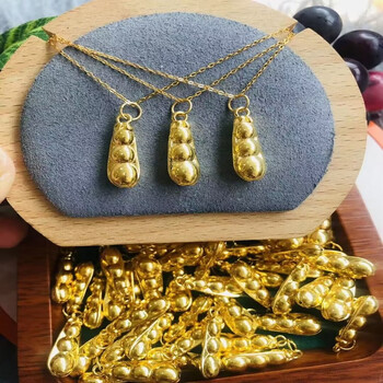 som老凤凰黄金3d硬金999足金四季豆吊坠首饰平安四季平安吊坠男女款