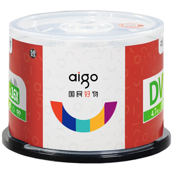 爱国者（aigo） DVD-R 空白光盘/刻录盘 16速4.7GB 桶装50片